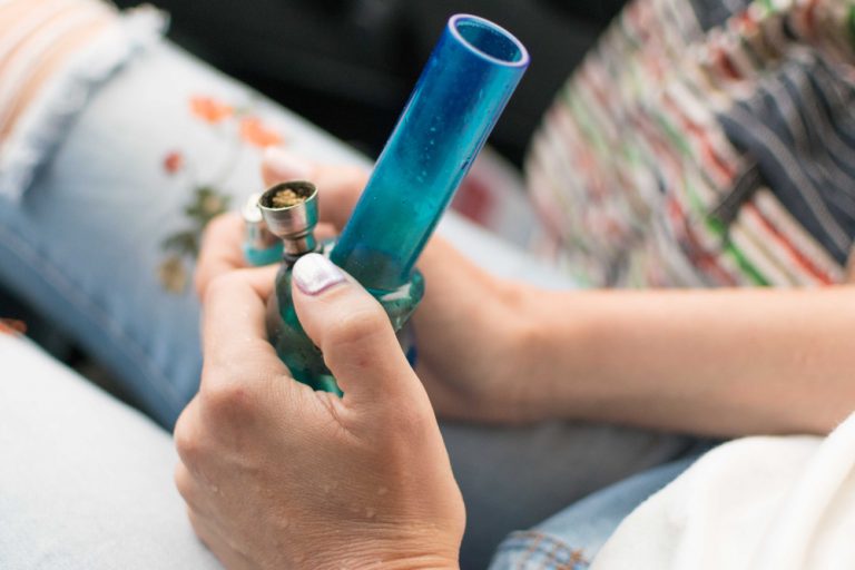 bong prior to inhaling